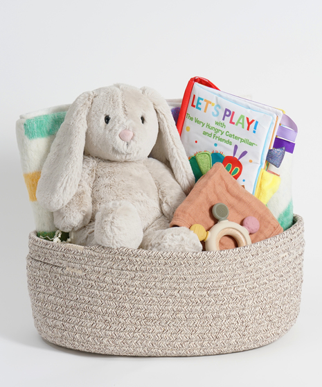 Bunny New Baby Basket - Choice of Blanket